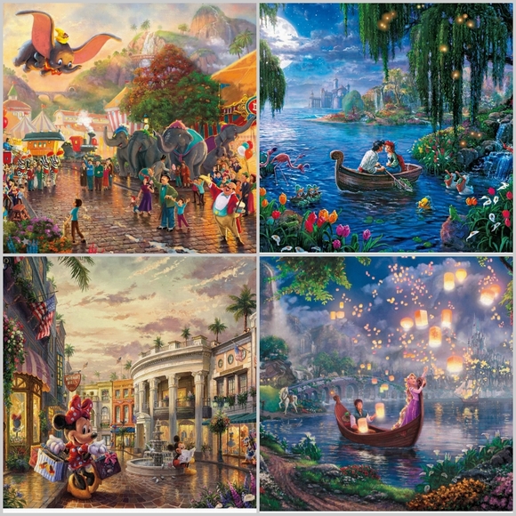 Disney Dreams Collection 4 Puzzles • 500 pieces each • 1 Box • Thomas Kinkade - Picture 9 of 9